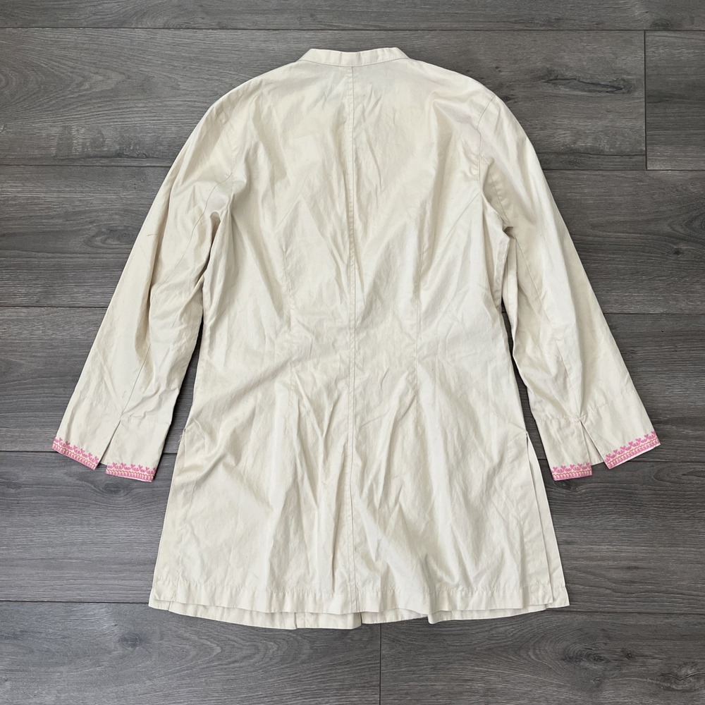 Sigrid Olsen Womens S 100% Cotton Embroidered Shirt Cream Pink - Picture 6 of 6